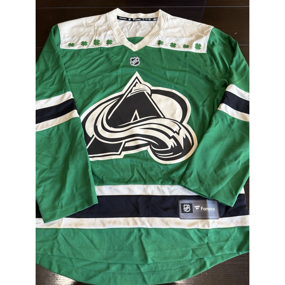 Colorado Avalanche Fanatics Green Shamrock Jersey Men's Sz S